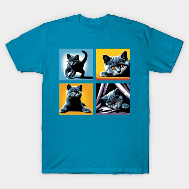 Chartreux Pop Art - Cute Kitties T-Shirt by PawPopArt